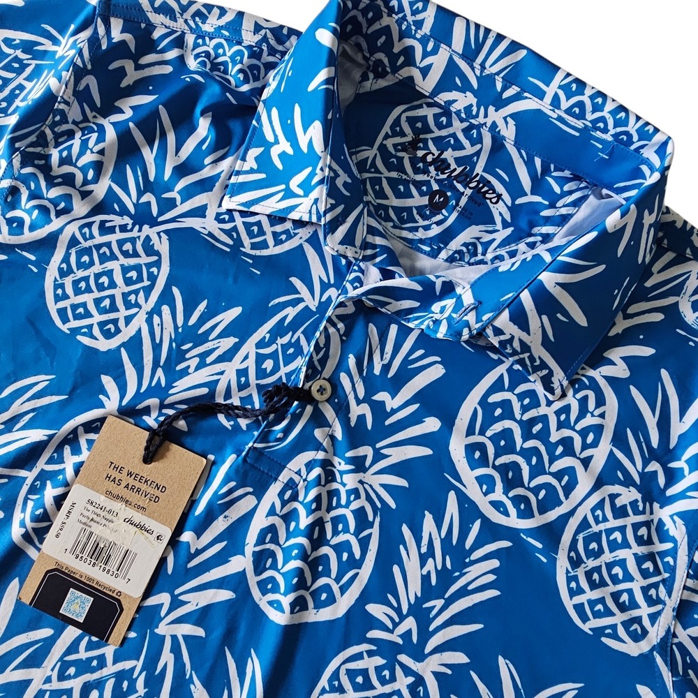 Chubbies Women Performance Polo Blue Pineapple The Thigh Napple Medium